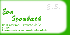 eva szombath business card